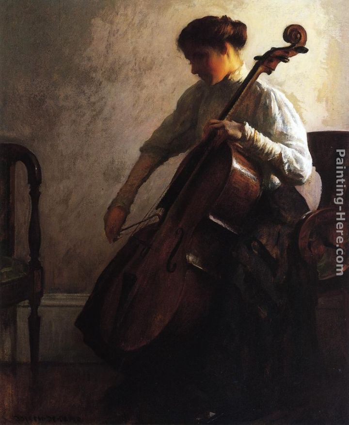 The Cellist painting - Joseph Rodefer de Camp The Cellist art painting